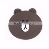 Cartoon Character Soft Rubber Roller Custom Coaster Promotional PVC Soft Textile Cup Mat