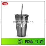 16oz Double Wall Promotional Acrylic Tumblers With Straw thumbnail-2