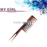 MY GIRL 2016 Wholesale Amber Color Plastic Tortoise Wide Tooth Unbreakable Combs for Men and Women thumbnail-1