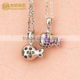 Fashion Jewelry Silver Fish Pendant With Colorful Gemstones thumbnail-6