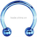 14 Gauge Blue Electro Titanium Horseshoe body jewelry
