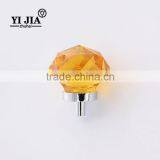 1 2/7 Inch Honey Amber Zinc Base Bedroom Door Crystal Handle