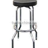Cabriole leg bar chair with steel tube and leather