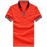 YixigeluoSummer New Men's T-shirt, Orange, Short Sleeved Polo Shirt, Short Sleeved T-shirt, Men's Polo Shirt Business thumbnail-1