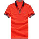 yixigeluoSummer new men's T-shirt, orange, short sleeved Polo shirt, short sleeved T-shirt, men's Polo Shirt business