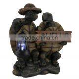 Personalized Handmade Color Painted Decorative Resin Turtles Solar Light thumbnail-1