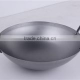 Double Handle Round Bottom Carbon Steel Wok Cookware Set