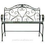 Outdoor Antique Wrought Iron Garden Bench thumbnail-4