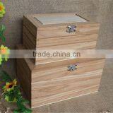 High Quality Natural Unfinished Luxury Wooden Gift Craft Box Wholesale thumbnail-1
