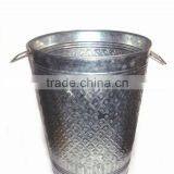 Galvanized Trash Can, Metal Trash Can, Antique Metal Trash Can, Trash Can Outdoor thumbnail-1