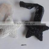 Black and White Star Shaped Glass Beads Christmas Tree Ornament Available in All Colours and Sizes thumbnail-1