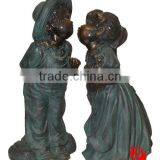 Bronze Kissing Sculptures Little Boy and Girl Statues thumbnail-1