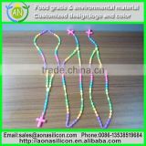 Charming and fashionable silicone necklace 2015|silicone bead necklace|silicone necklace cord(welcome customised design)