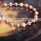 AAA 14-15mm Round Multicolors Edison Pearl Bracelet thumbnail-2