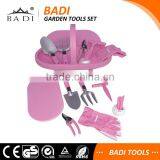 Lady Pink Garden Tool Set for Promotion/women Promotion Garden Gift Tool Set/ Lady Tools With Plastic Basket and Box thumbnail-1