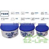 Set of 3 Freezer Crisper Plastic Food Storage Containers thumbnail-3