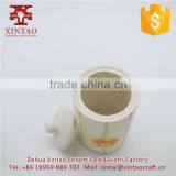 Set of 2 Colored Sunburst Design Ceramic Flower Planter Pots / Decorative Plant Container thumbnail-4