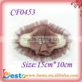 CF0453 2013 New design vintage bead chiffon girl flower applique for ladies vest