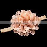 Pierced Fabric Flower Hairbands for Baby Girls thumbnail-4