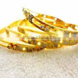 Stylish Micro Gold Plated Bangles With Moving Stones thumbnail-2