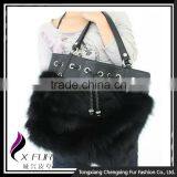 CX-H-10B High Quality Fashion Leather Handbags Women Real Fox Fur Ladies Hand Bag thumbnail-6