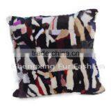 CX-D-81 Home Decoration Pillow Patchwork Mink Fur Cushion & Pillow Cover thumbnail-1