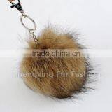 CX-A-65 Nice Handmade Fashionable Raccoon Fur Ball Fur Keyring thumbnail-3