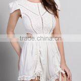 Runwaylover 5056 O-neck Sexy Corchet Lace Hollow Out Waist Playsuit thumbnail-1