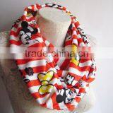 Scarf , Printed White Scarf ,Printed Infinity Scarf ,White Infinity Scarf