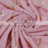 Cotton Polyester Blend Scarves & Wraps Rectangle Golden Pink Feather Custom Design Scarf thumbnail-3