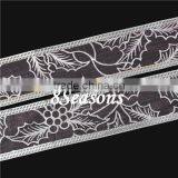 Pink Christmas Pattern Organza Ribbon For Christmas Decoration 3.8cm thumbnail-1