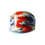 Striated Handmade Glass Rings 17mm Tinsel Silver Band For Party thumbnail-1