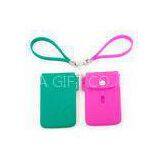 Pink / Purple Silicone Credit Card Holders Personalised Debossed Logo thumbnail-1