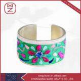 Best Selling Miao Silver and Copper Bracelets Luxury Plain Embroidered Fabric Bangles for Beautiful Women thumbnail-3