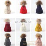 Wholesale Winter Acrylic Beanies Pompom Removeable Knitted Beanie Hat thumbnail-5