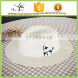 2016 New Arrival Straw Fedora Hats With Cartoon Embroidery thumbnail-4