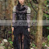 Gothic Steampunk Laces and Frills Layered High Low Skirt thumbnail-4