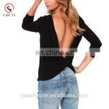 2017 Custom T-shirt v Neck With Solid Color and Plus Size for Women and Girls thumbnail-3