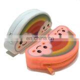 Moon Rainbow Shape Large Cosmetic Purse Bag Women Clutch Pouch Candy Color Silicone Zipper Key Wallets thumbnail-2