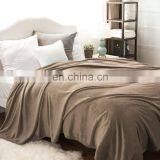 100%Polyester Solid Camel Color Plain Dyed Plush Fleece Throw Blanket in Bulk thumbnail-5