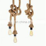 New Design Hemp Rope Industrial Style Ceiling Pendant Light thumbnail-1
