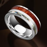Colored Silver Foil Tungsten Gold Ring thumbnail-1