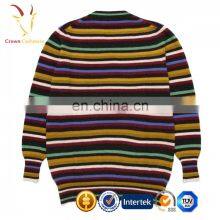 Women Fashion Striped Pullover Sweater Mongolian Cashmere Sweater thumbnail-2