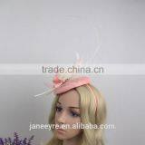 Wholesale Wedding Headpiece Sinamay Hat Fascinator Base Hat With Feather and Veil thumbnail-6