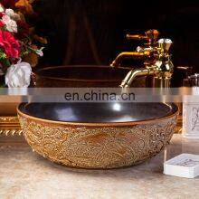 Retro Style Hand Carving Ceramic Sink From Capital of Porcelain Jingdezhen thumbnail-4
