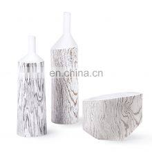 Nordic Hot Sale High Temperature Wood Grain Office Home Decor Ceramic Porcelain Vase thumbnail-4