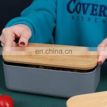 Amazon Top Seller Eco Friendly Custom Children Tiffin Bento pp Plastic Degradable Lunch Box Bamboo Lid for Kids School Set thumbnail-5