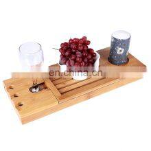 Bamboo Bathtub Caddy High Quality Extendable With Foldable Reading Rack Bamboo Bathtub Caddy Tray thumbnail-4