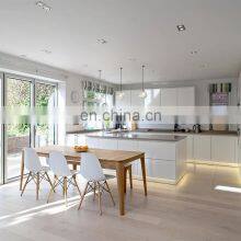 Contemporary White Hight Gloss Solid Wood Simple Cabinets Kitchen Design Waterproof Kitchen Cabinets Unit thumbnail-1