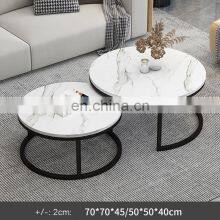 Luxury Coffee Tables Living Room Marble Coffee Table Modern Apartment Multifunction Coffee Table Set White Black thumbnail-5